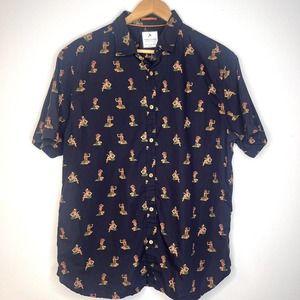 Denim & Flower Navy Casual Button Down Shirt